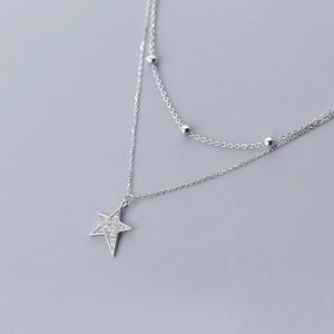925 Sterling Silver Double Chain Necklace !